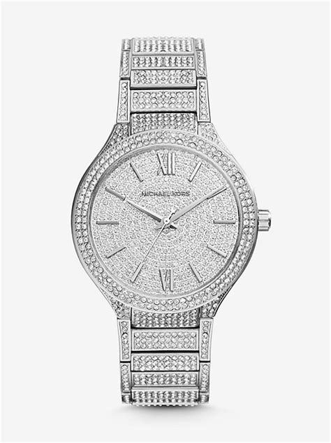 michael kors kerry pave silver tone watch|Pavé Silver.